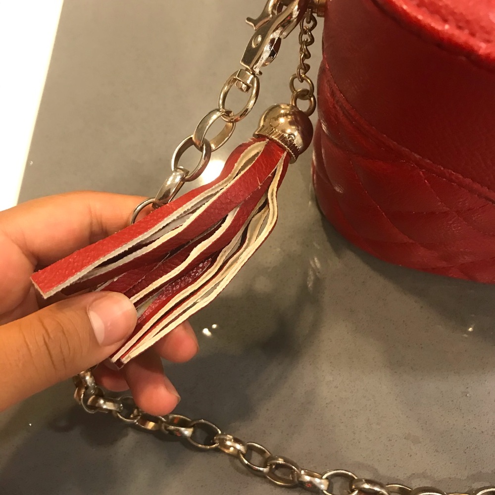 Red & Gold LF Bag with Chain Strap - Picture 2 of 4